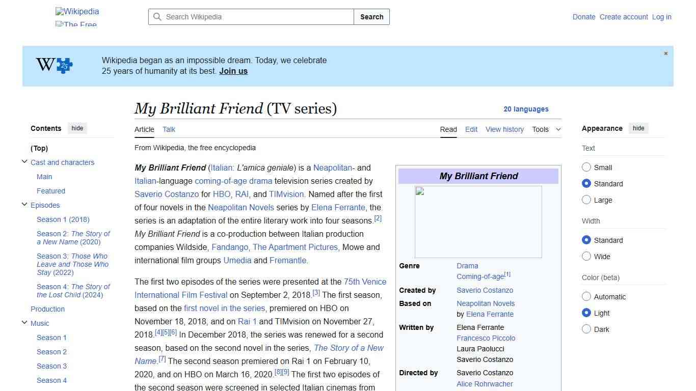 My Brilliant Friend (TV series) - Wikipedia