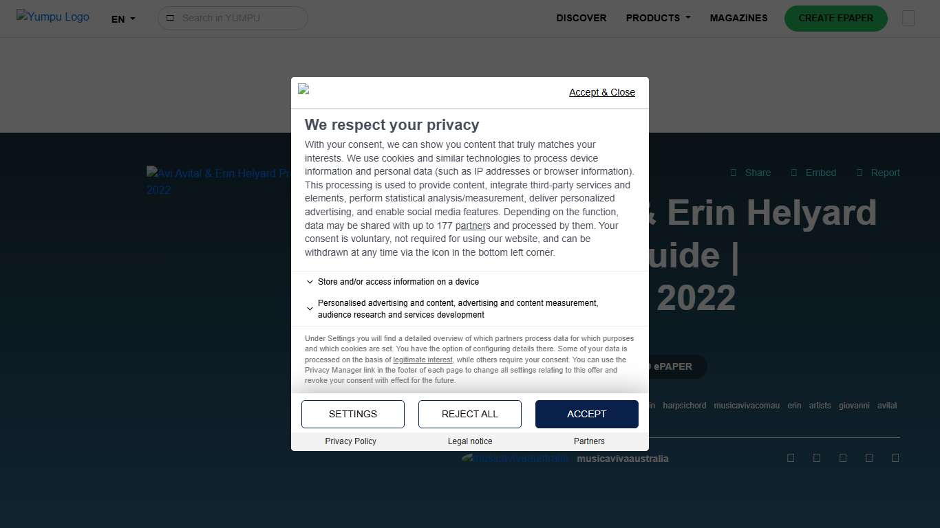 Avi Avital & Erin Helyard Program Guide | September 2022
